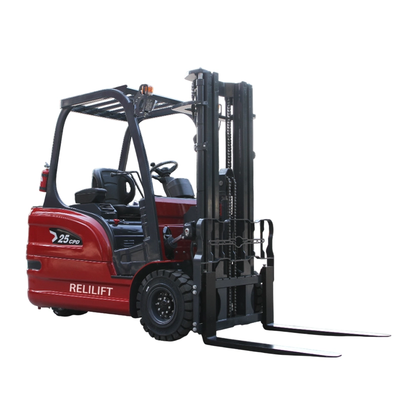 2.5 ton 3 wheel electric forklift low center anti tip over