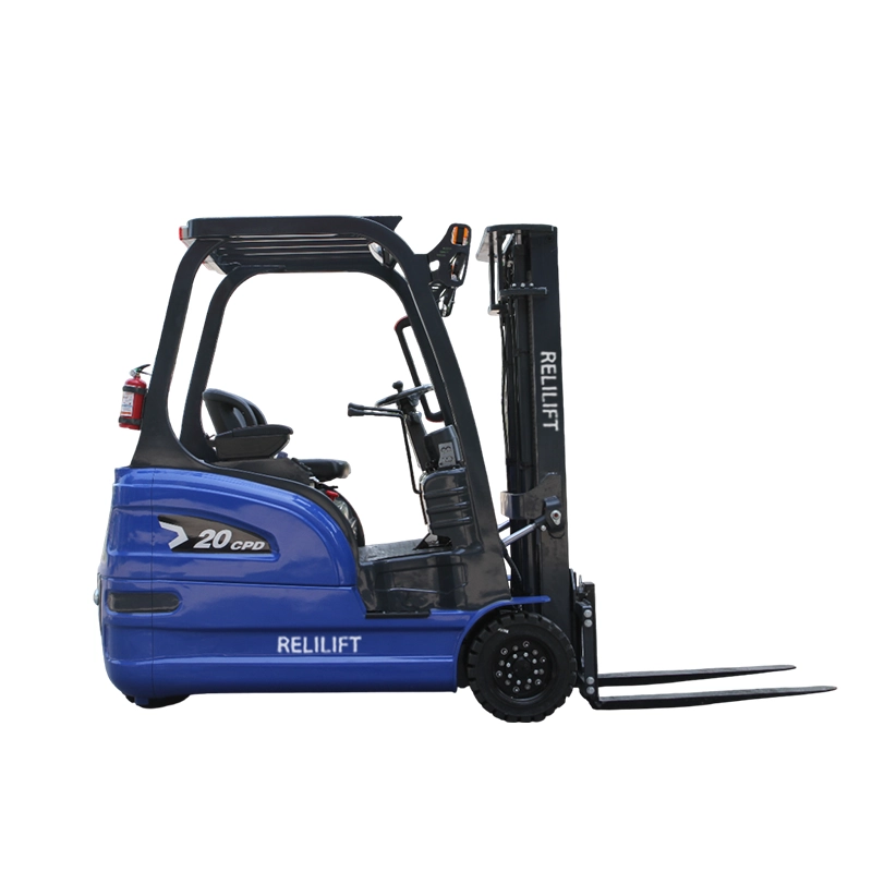 eco electric forklift 2ton 3wheel anti tip indoor storage