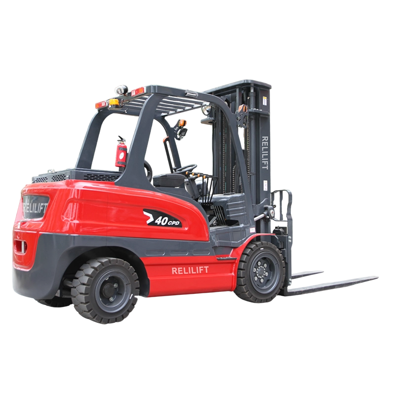 heavy load stable 4ton low noise forklift wide vision mast